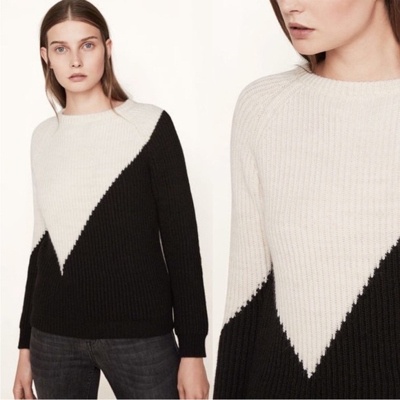 Maje Monument Colorblock Ribbed Sweater Size 1 - Picture 1 of 7